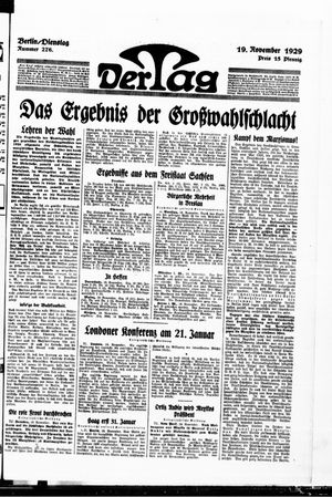 Der Tag vom 19.11.1929