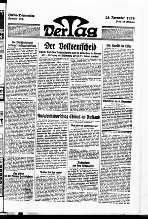 Der Tag vom 28.11.1929