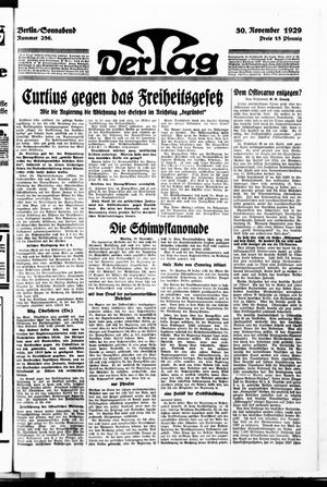 Der Tag vom 30.11.1929