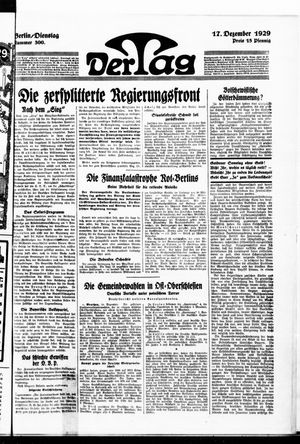 Der Tag vom 17.12.1929