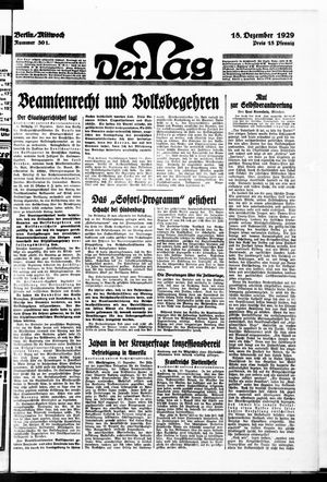Der Tag vom 18.12.1929