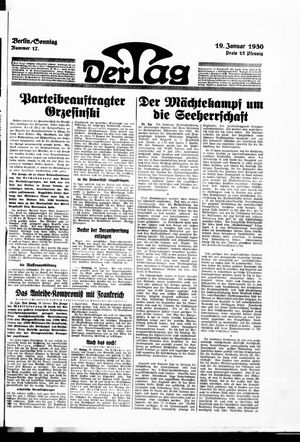 Der Tag on Jan 19, 1930