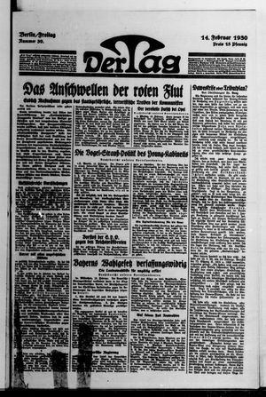 Der Tag vom 14.02.1930