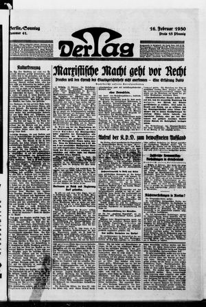 Der Tag on Feb 16, 1930