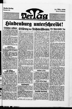 Der Tag vom 14.03.1930