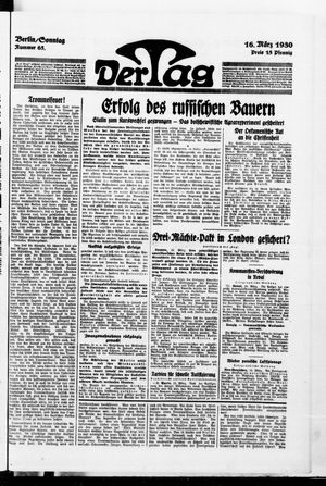 Der Tag vom 16.03.1930