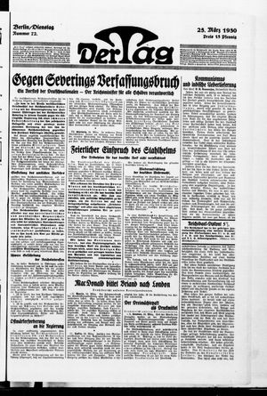 Der Tag on Mar 25, 1930