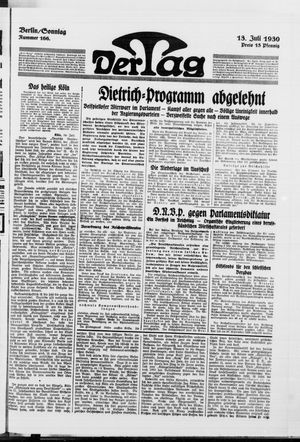 Der Tag vom 13.07.1930