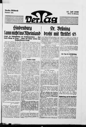 Der Tag vom 16.07.1930
