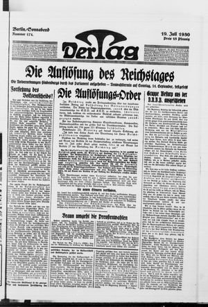 Der Tag vom 19.07.1930