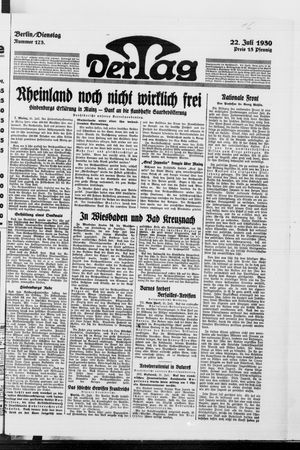 Der Tag vom 22.07.1930