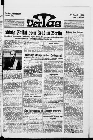 Der Tag vom 09.08.1930