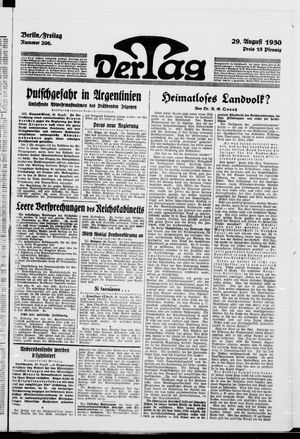 Der Tag vom 29.08.1930