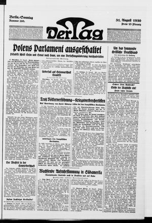 Der Tag vom 31.08.1930