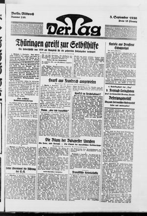 Der Tag vom 03.09.1930