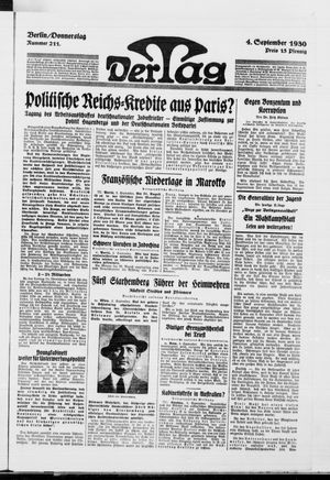 Der Tag vom 04.09.1930