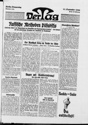 Der Tag vom 11.09.1930