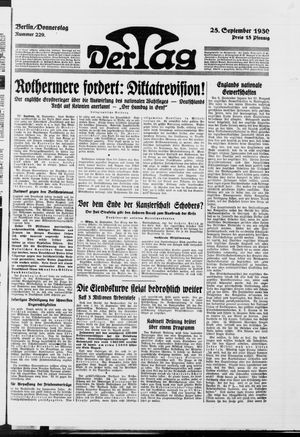 Der Tag vom 25.09.1930