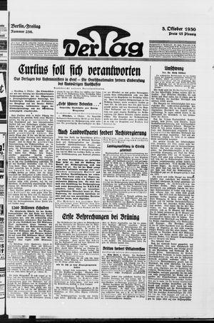 Der Tag vom 03.10.1930