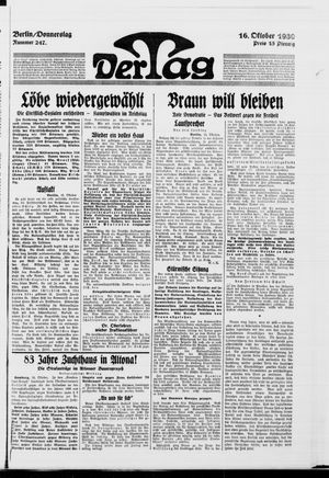 Der Tag vom 16.10.1930