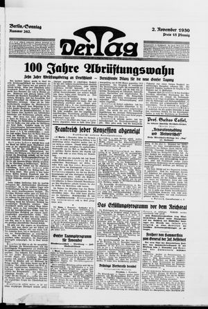 Der Tag vom 02.11.1930
