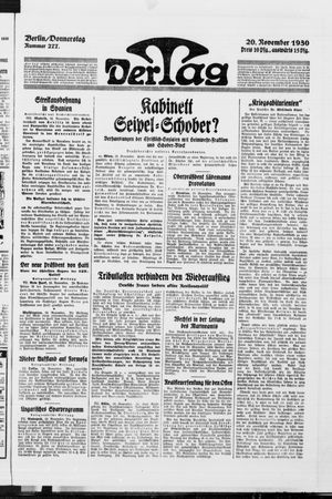 Der Tag vom 20.11.1930