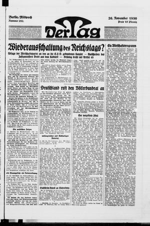 Der Tag vom 26.11.1930