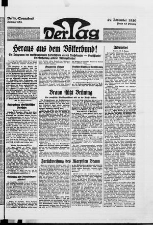Der Tag vom 29.11.1930