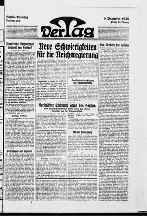Der Tag vom 09.12.1930
