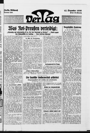 Der Tag vom 17.12.1930