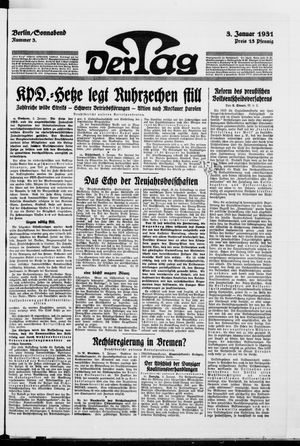 Der Tag on Jan 3, 1931