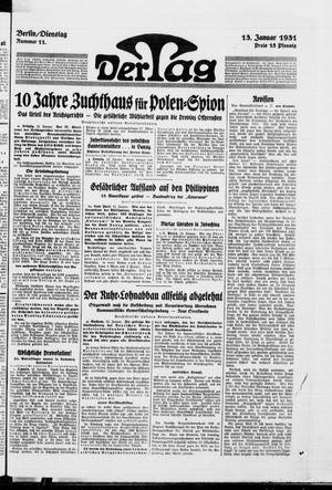 Der Tag vom 13.01.1931
