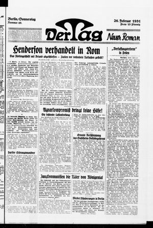 Der Tag on Feb 26, 1931