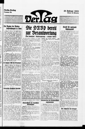 Der Tag on Feb 27, 1931