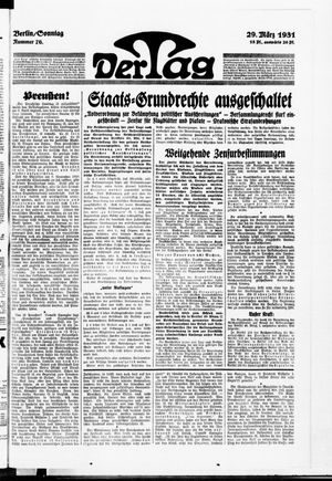 Der Tag vom 29.03.1931