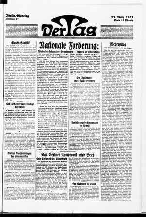 Der Tag vom 31.03.1931