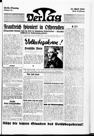 Der Tag on Apr 21, 1931