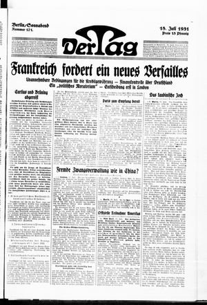 Der Tag vom 18.07.1931