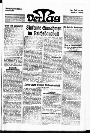 Der Tag vom 30.07.1931
