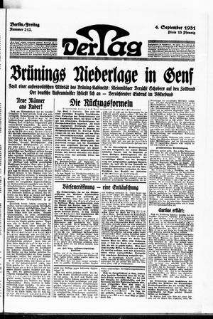 Der Tag vom 04.09.1931