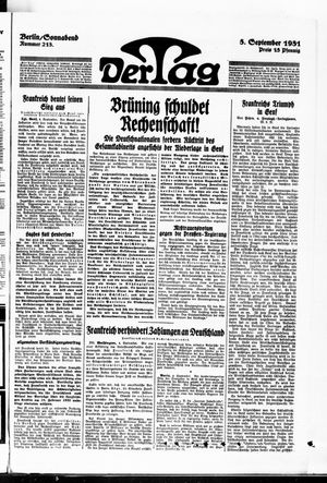Der Tag vom 05.09.1931