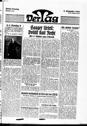 Der Tag on Sep 6, 1931