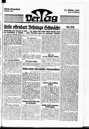 Der Tag vom 10.10.1931