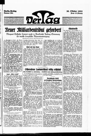 Der Tag vom 30.10.1931