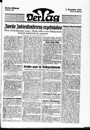 Der Tag vom 02.12.1931