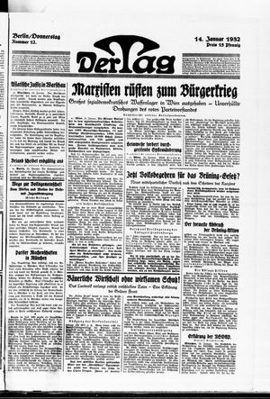 Der Tag vom 14.01.1932