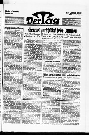 Der Tag vom 17.01.1932