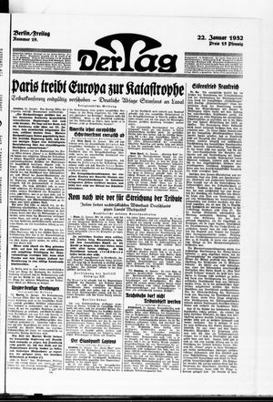 Der Tag vom 22.01.1932