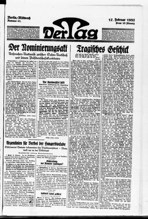 Der Tag vom 17.02.1932