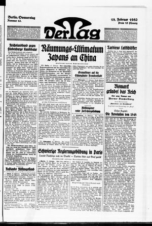Der Tag vom 18.02.1932